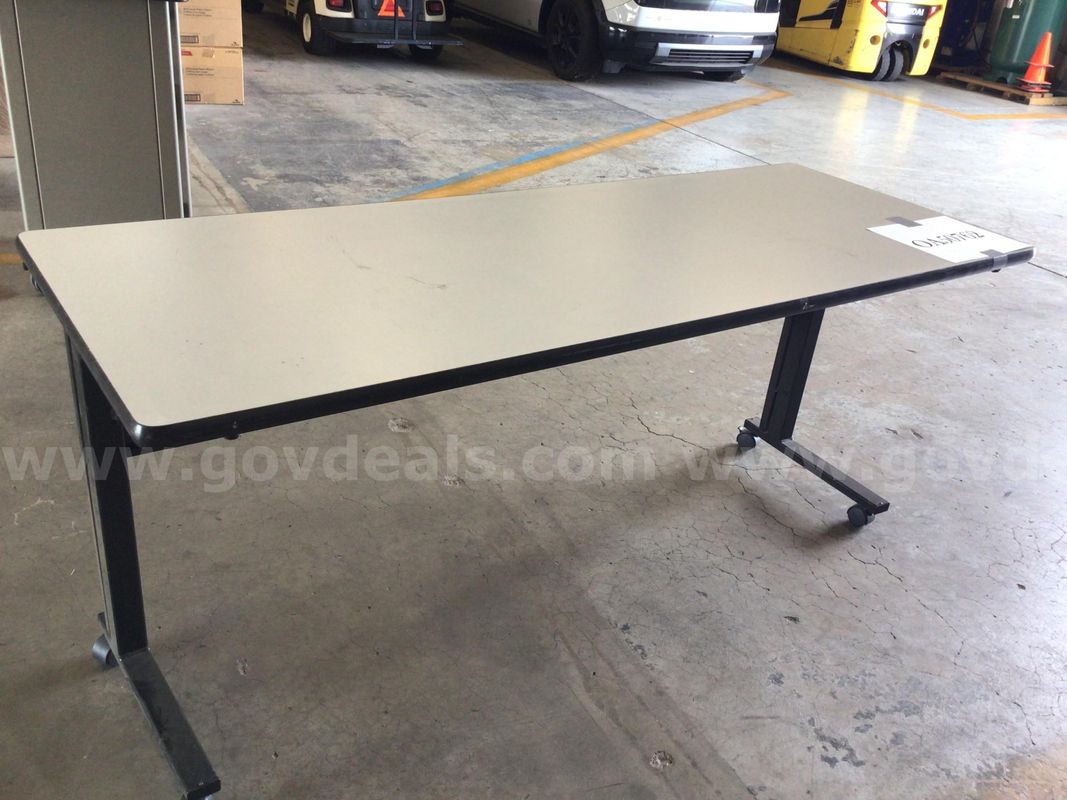Table, fold-down, wheeled