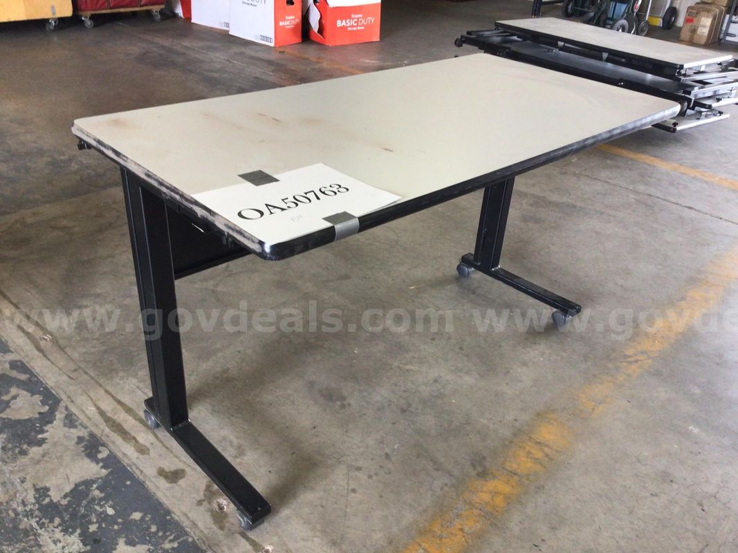 Table, fold-down, wheeled