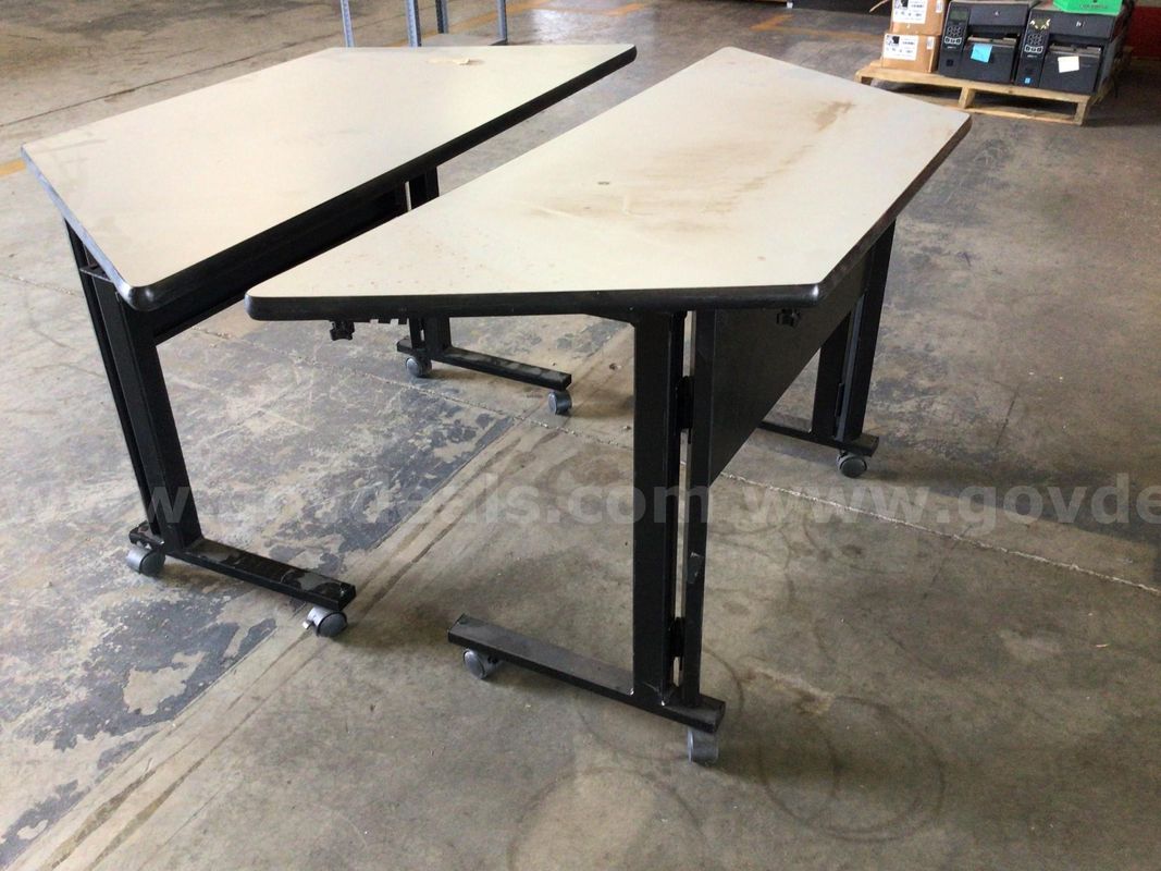 Table, fold-down, wheeled, lot of 2