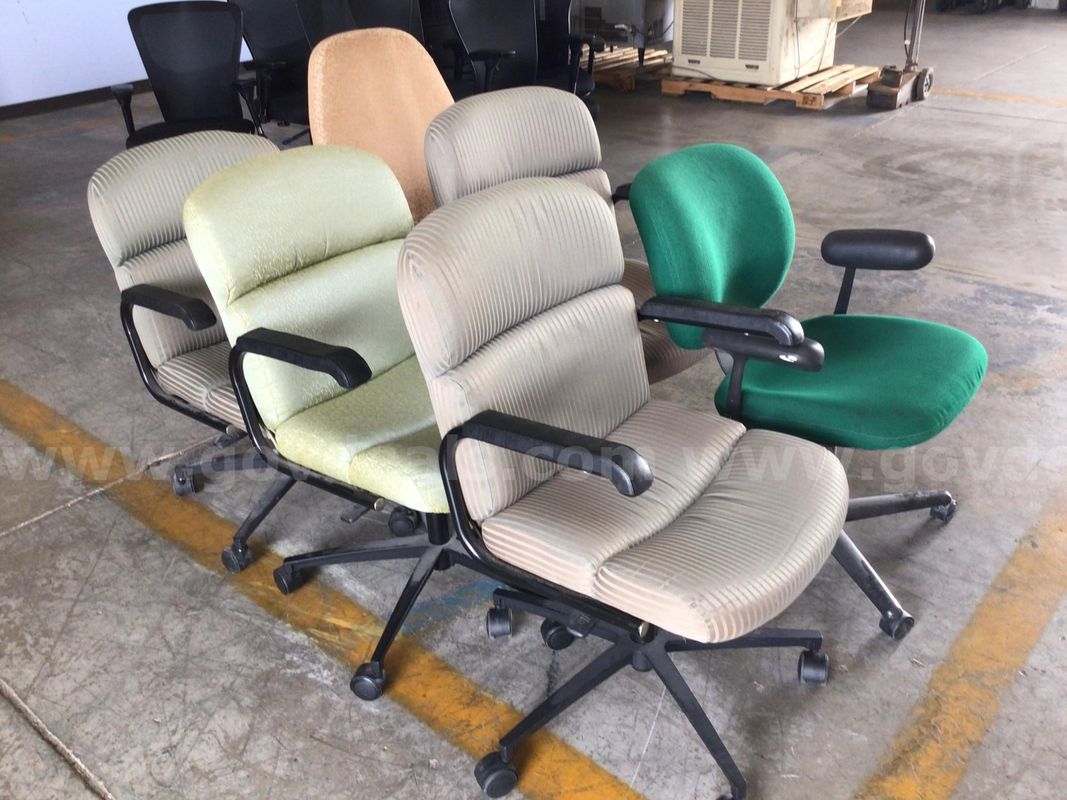 Chairs, wheeled, lot of 6