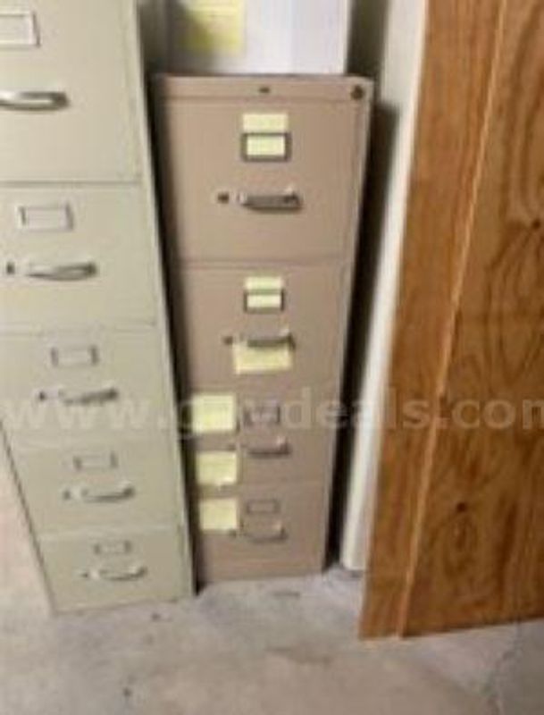 4 Drawer Light Brown File Cabinet