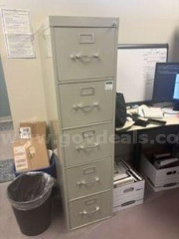 5 Drawer Tan File Cabinets