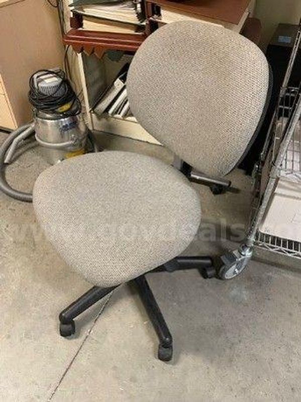 3 Grey Armless Office Chairs