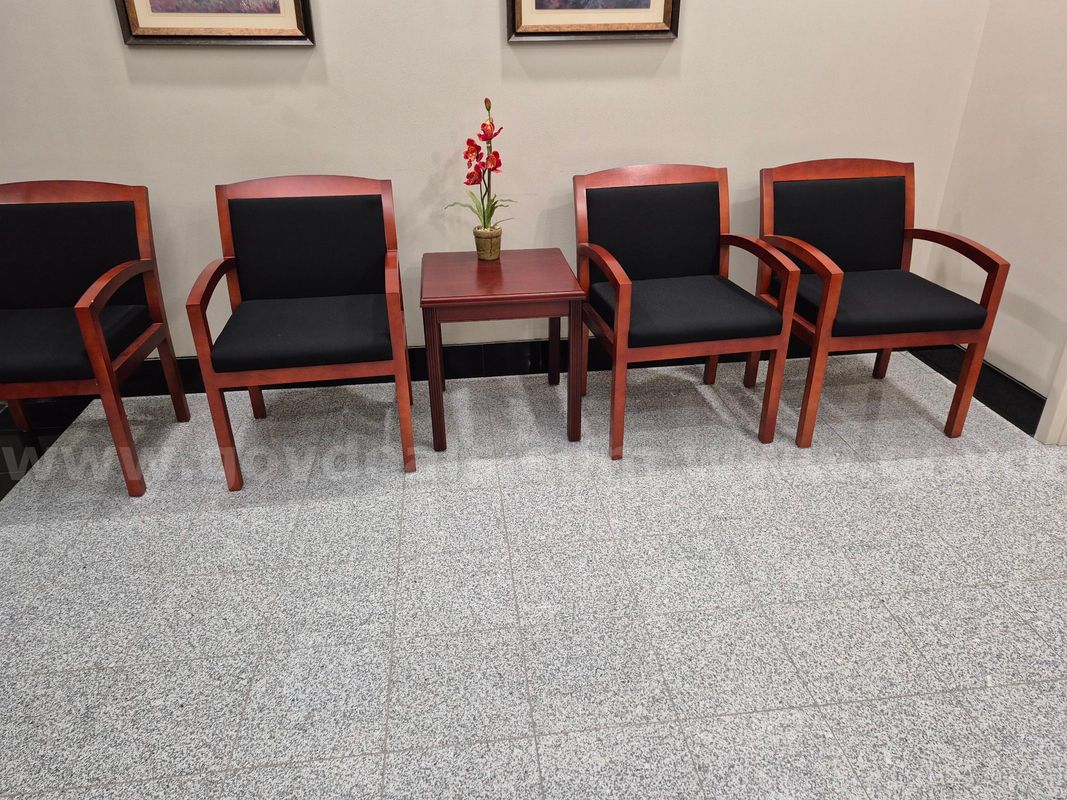 4 Cherrywood Office Chairs & 1 End Table