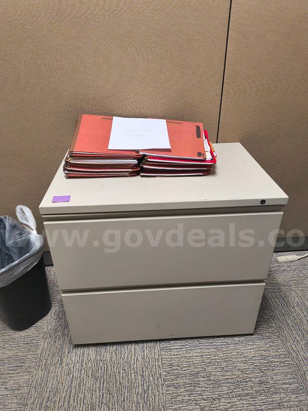 Lot of 4 – Lateral 2 Drawer Metal File Cabinets