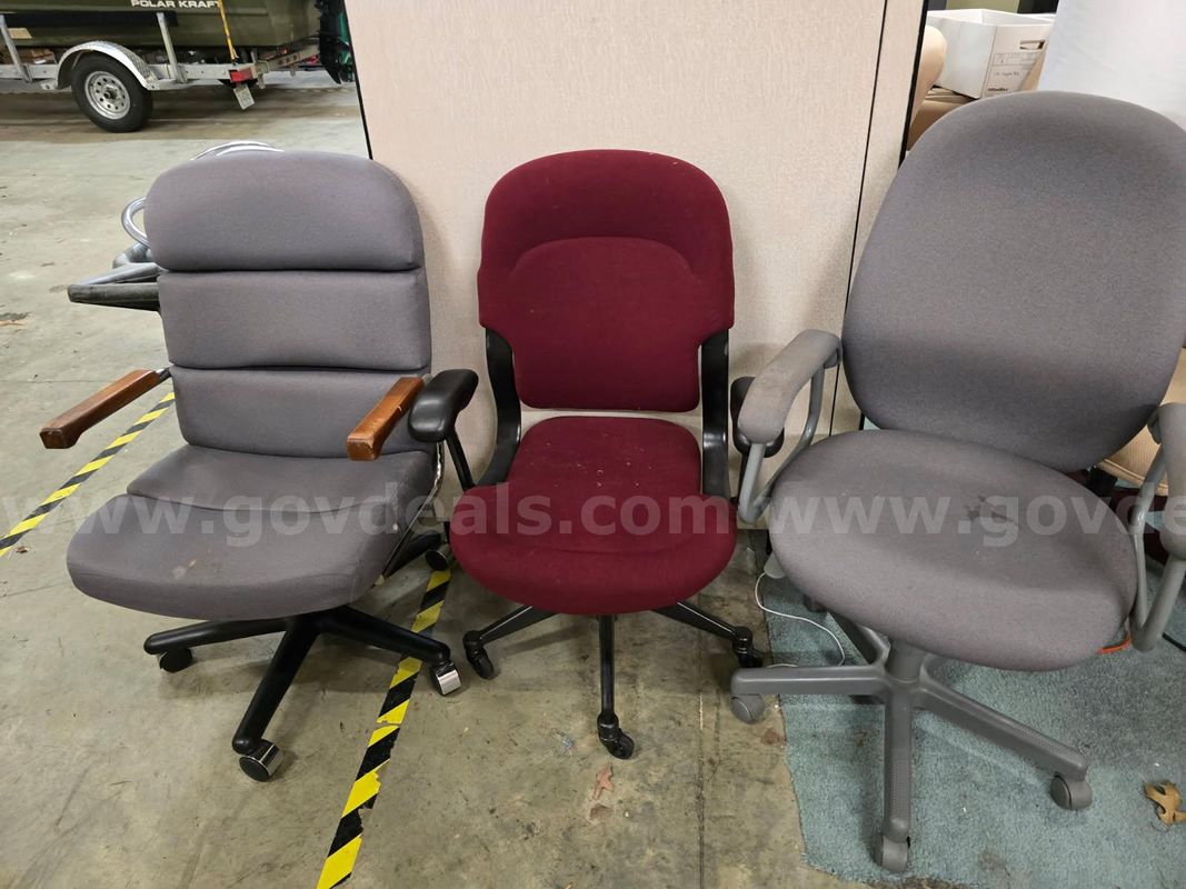 2 Gray 1 Burgundy Chairs