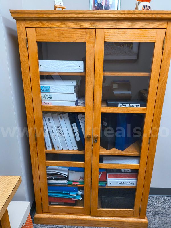 Oak Glass Bookcase