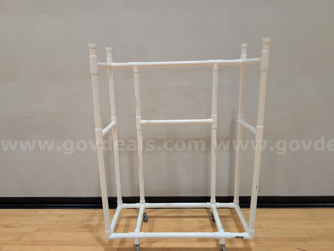 1 Lot of 1 PVC Storage Rack w/Wheels