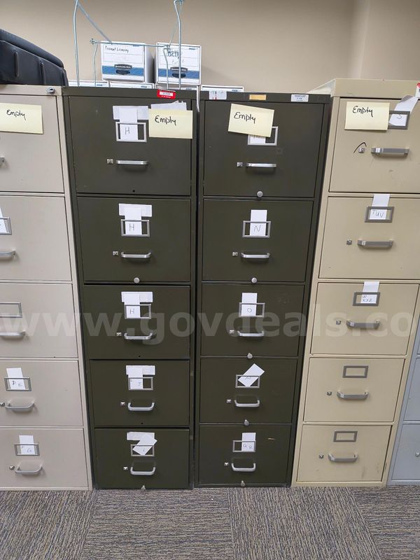 Lot of 6 - 5 Draw File Cabinets