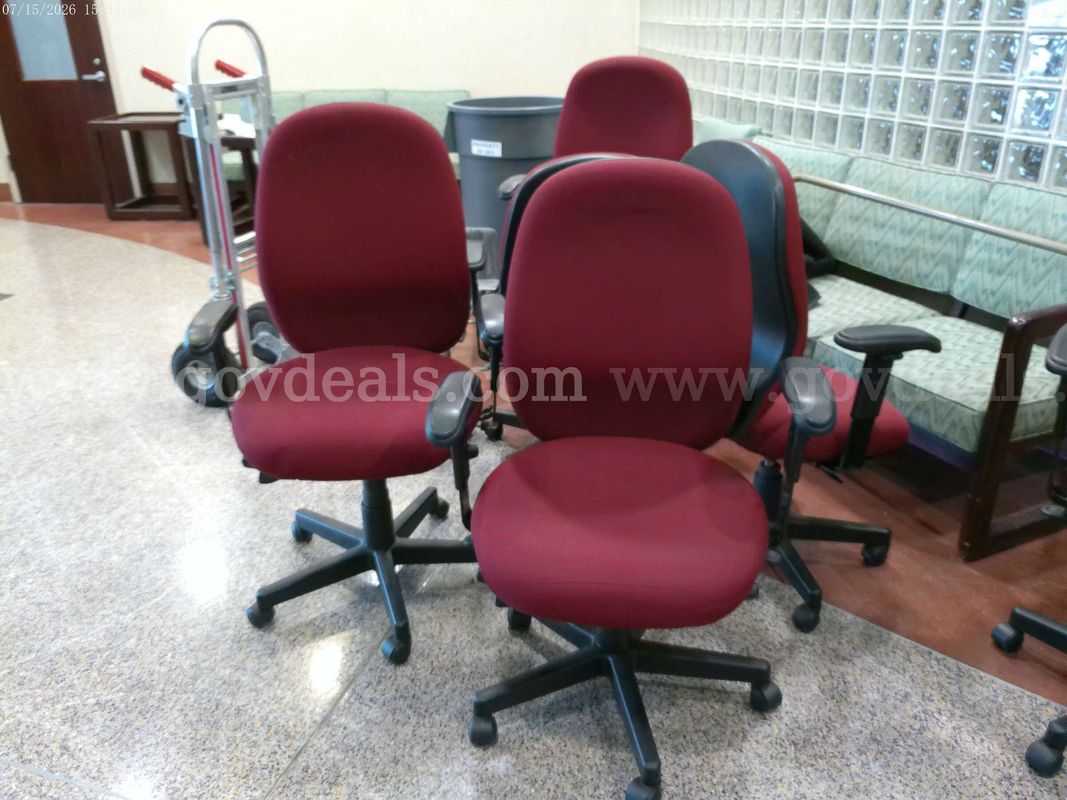 Lot of Burgundy Rolling Chairs