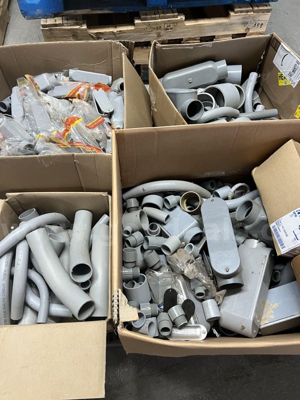 Lot of Assorted PVC Electrical Conduit Fittings