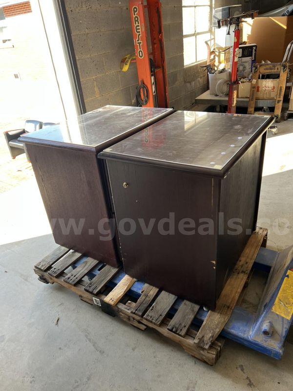 Lot of Two Wooden Two-Drawer Cabinets