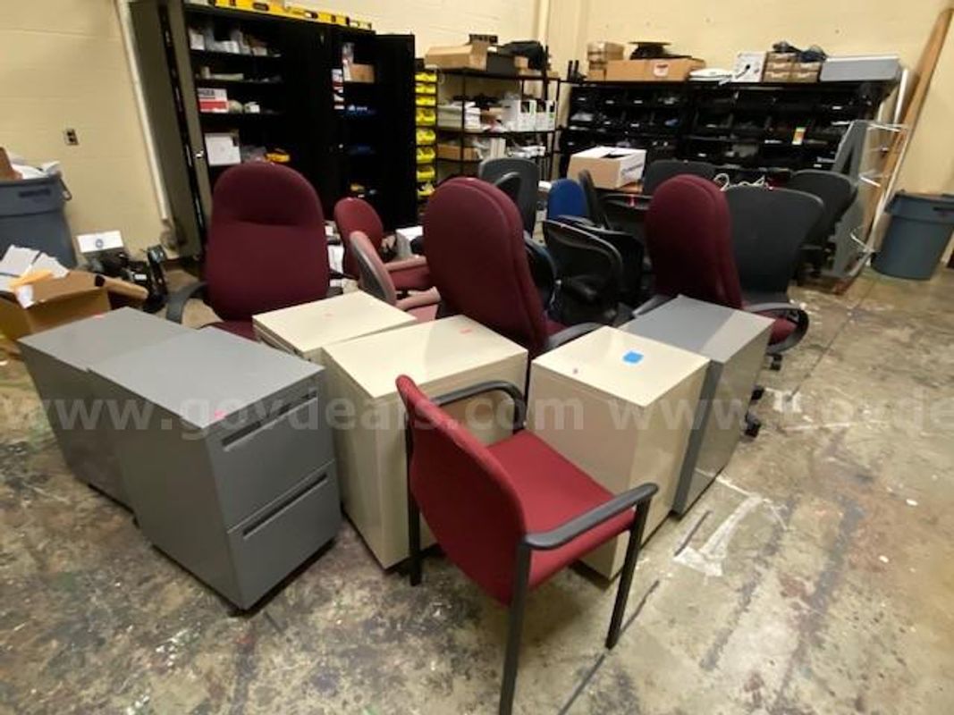 1 Lot of Misc. Chairs & Filing Cabinets