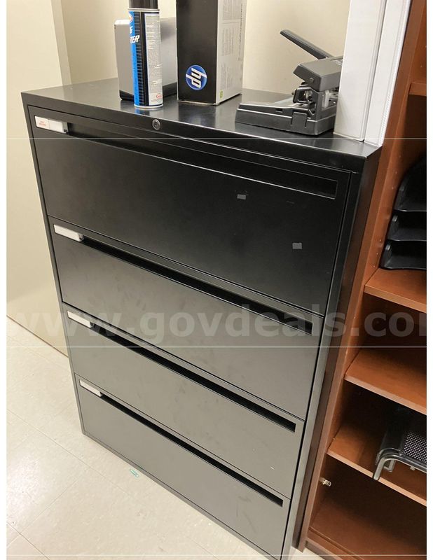 Black 4 Drawer Lateral File Cabinet