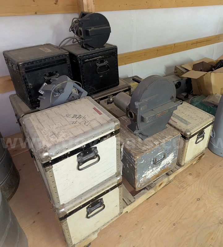 Multiple Vintage Wollensak Fastax high-speed cameras and accessories