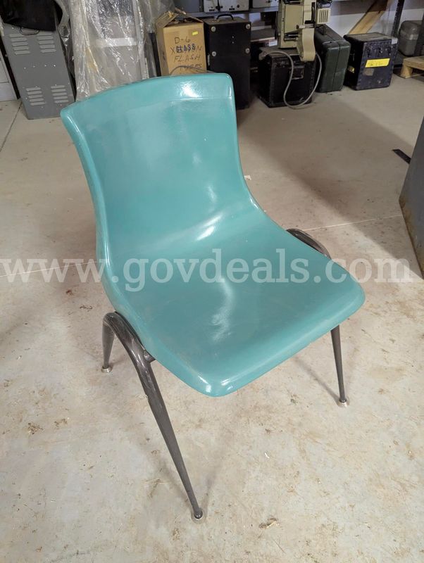 Vintage MCM Turquoise Molded Shell Chair - Set of 3