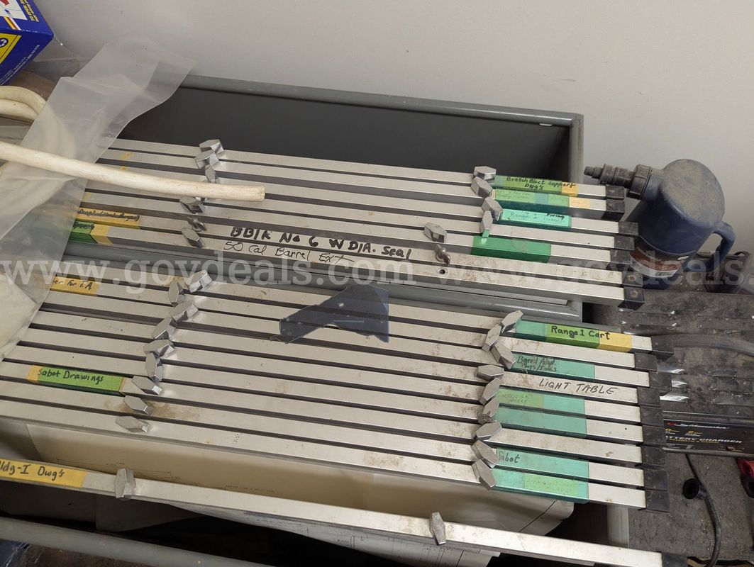 Blueprint / Engineering Plan Storage Cabinet with Hanging Plan Clamps