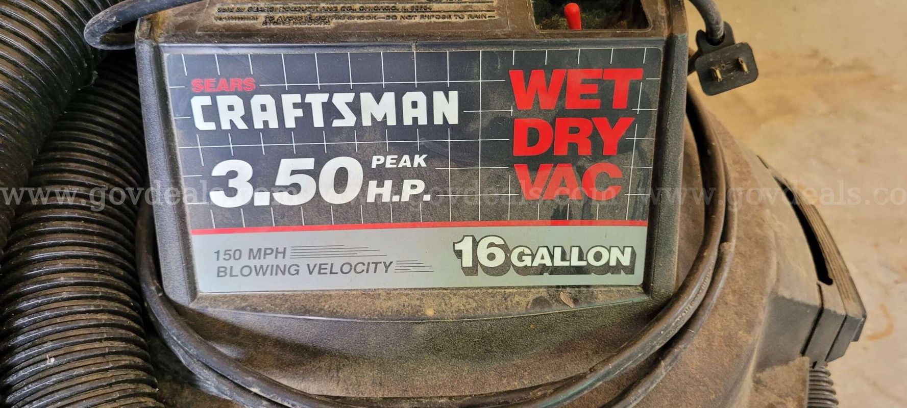 Craftsman Wet/Dry Vacuum, 16 Gallon, 3.5 HP
