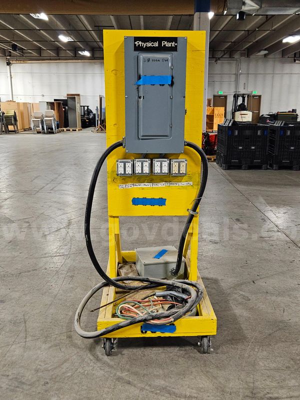 Portable 3-Phase Electrical Distribution Panel Cart with GFCI Outlets