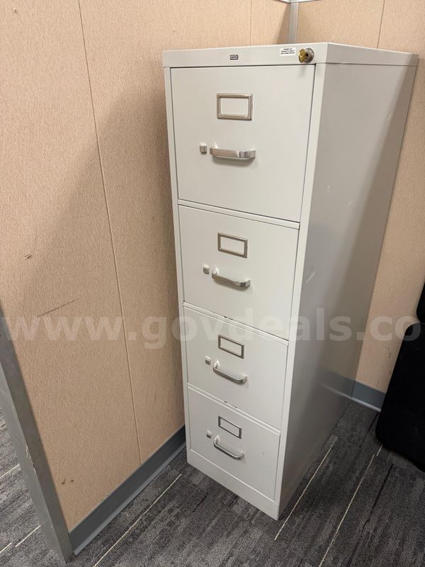 Metal four-drawer file cabinet