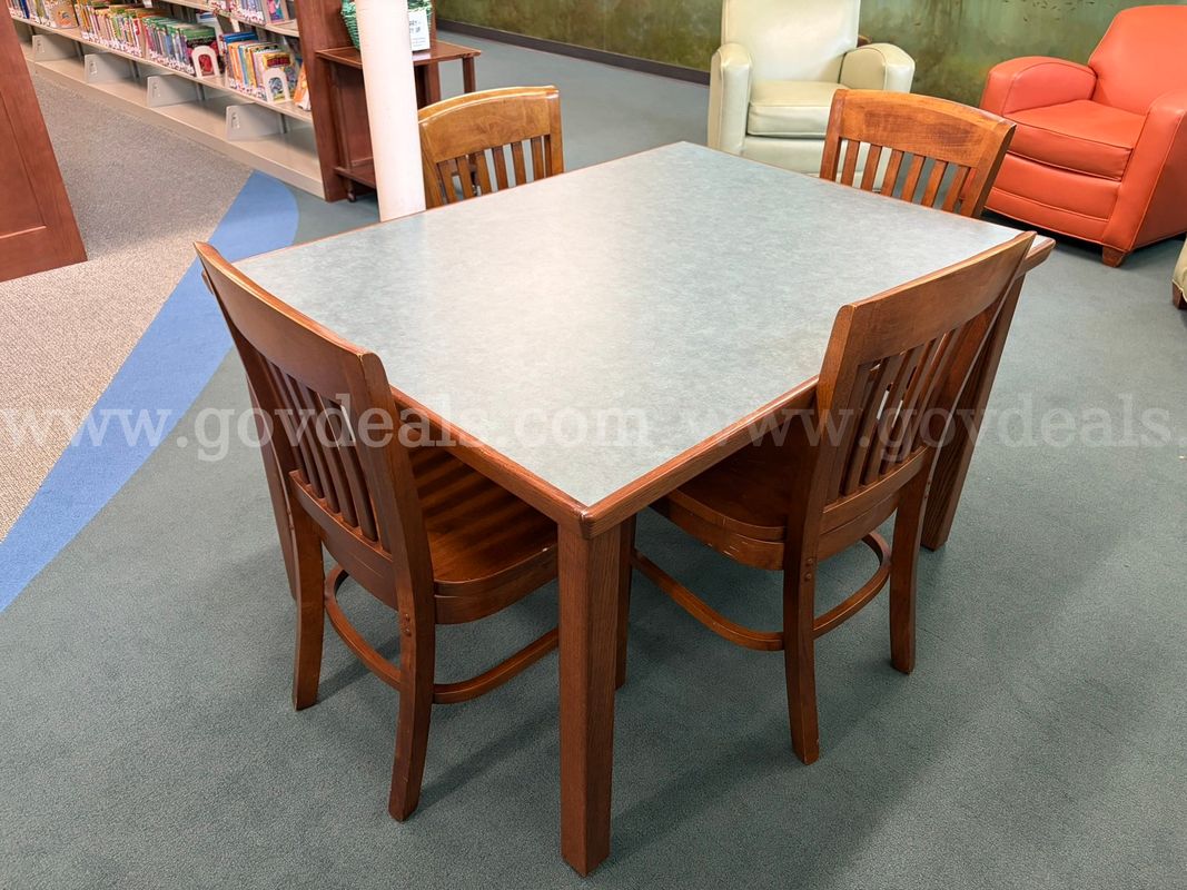Wood table and chair set