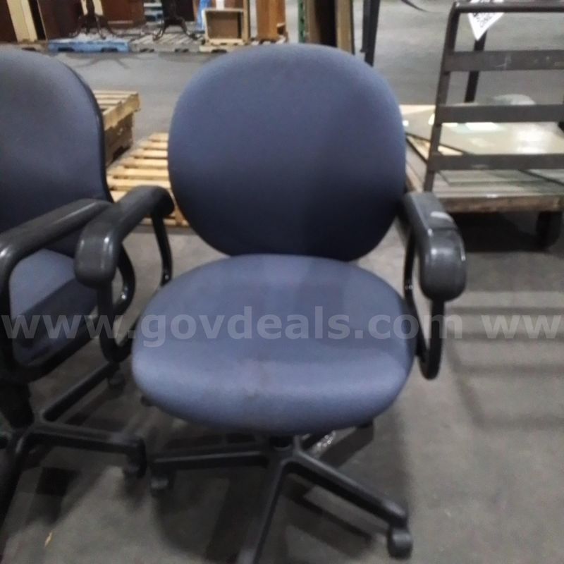 Lot of Dark Blue Office Chairs (2)