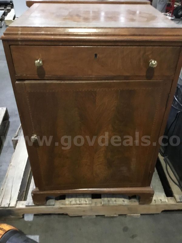 20 x 16 1/2 x 30 dark brown two drawer chest drawer “DH”