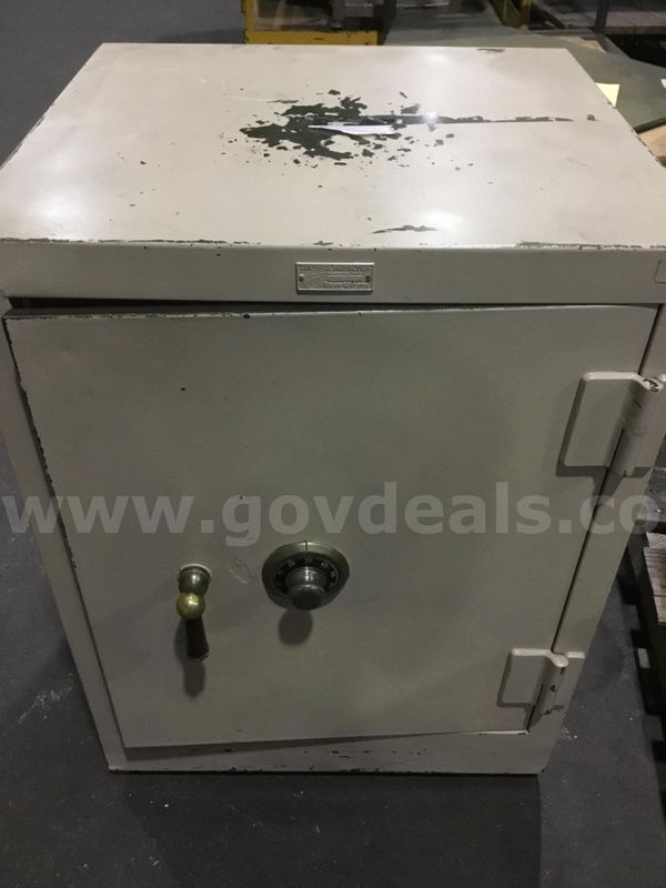 21 x 22 light tan Shaw Walker safe “DH”