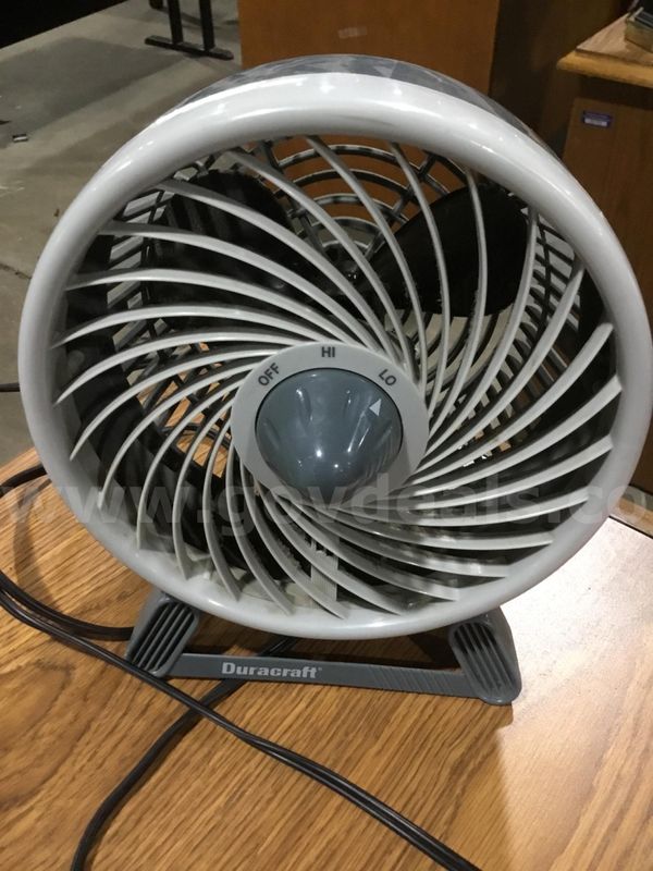 8 inch dark gray Duracraft fan (IT TURNS ON) “DH”