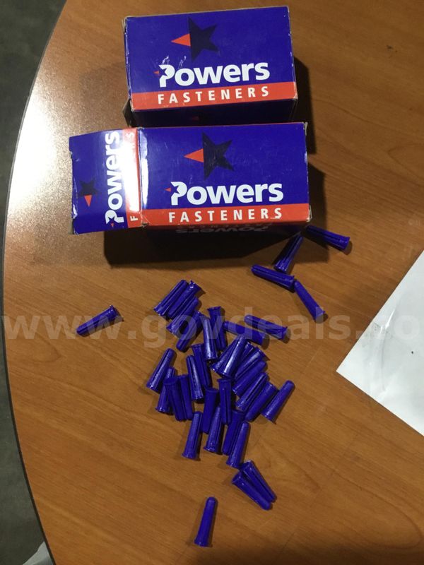 2 boxes of blue fasterners “DH”