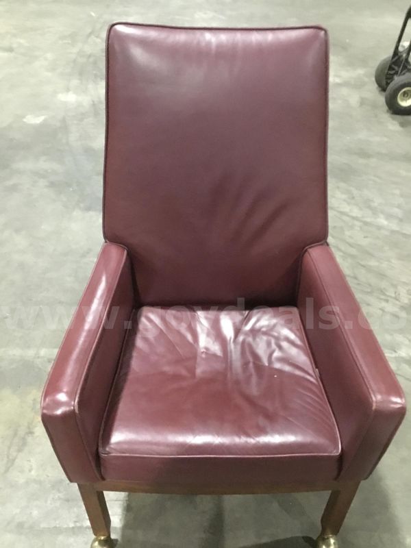 Burgundy leather chair “DH”
