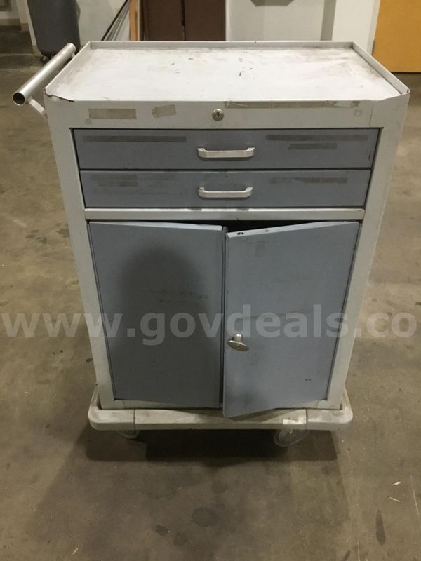 29 (LENGTH) x 18 (WIDTH) x 36 (HEIGHT) sky blue & gray three drawer storage utility cart (NO KEY LOCKS INCLUDED) “DH”