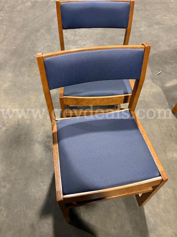 Lot of Side chairs with Blue Color and wooden armrest & legs (2)