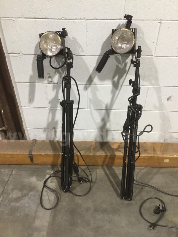 Two black Lowel Omni flood lights (NO OTHER ACCESSORIES INCLUDED) “DH”