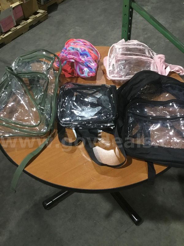 5 misc "see through" back packs "DH"