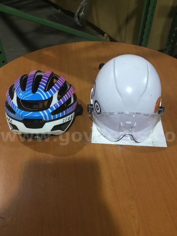 OSHA hard hat, & a Bell helmet "DH"