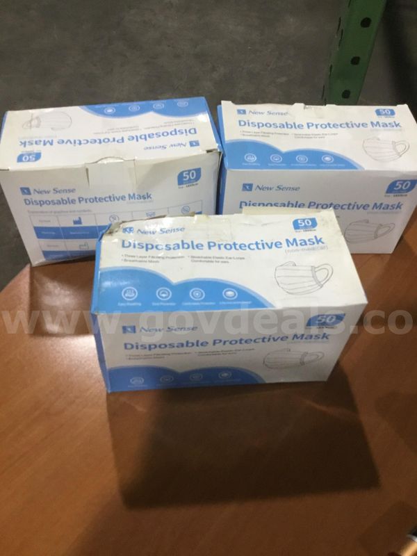 3 boxes of 18 x 9cm protective masks "DH"