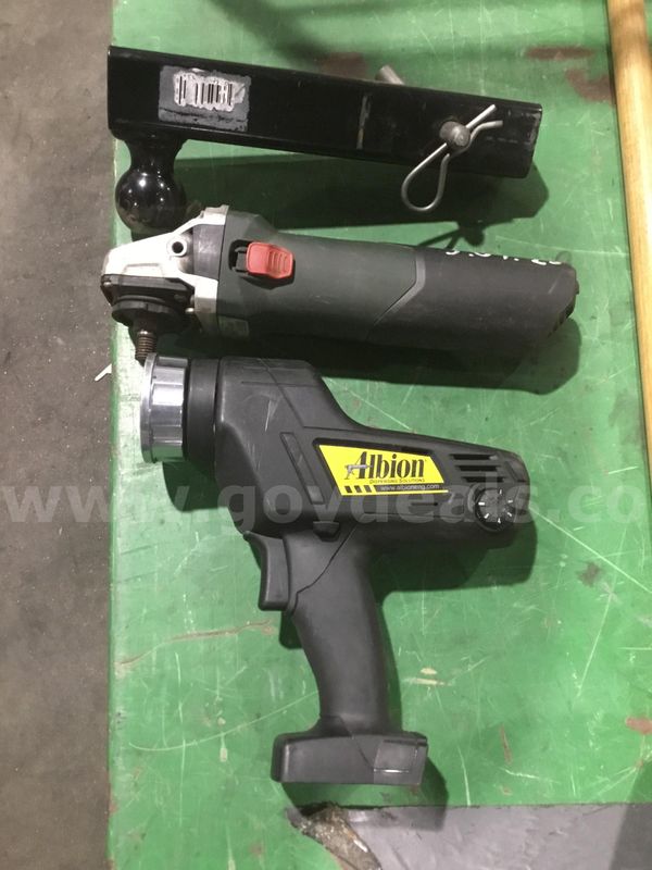 Lot of items-steel mount ball, Metabo sander, Caulk drill gun (NO BATTERY INCLUDED) "DH"