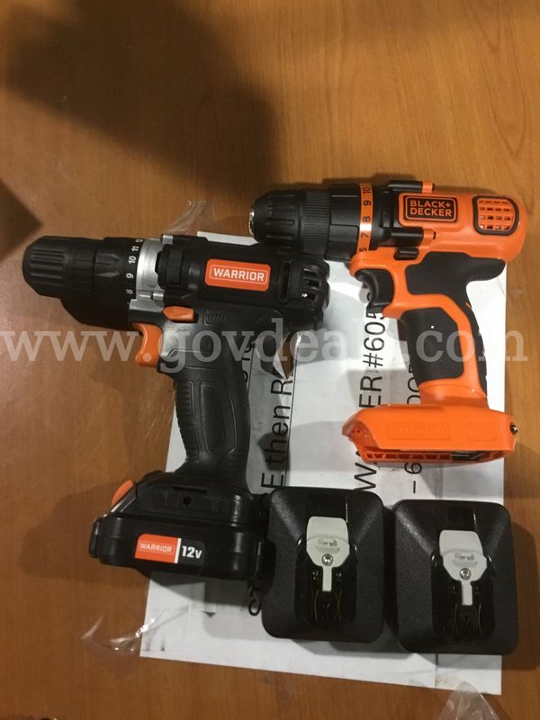 Lot of items-orange & black drill guns (ONE DOESN'T COME WITH A BATTERY) "DH"