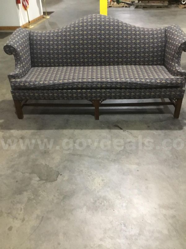 79 inch (IN LENGTH) gold purple green striped sofa "DH"