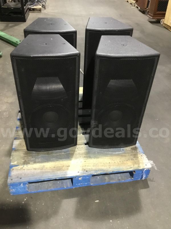 Four 14 x 29 black sound speakers (NO OTHER ACCESSORIES INCLUDED) "DH"