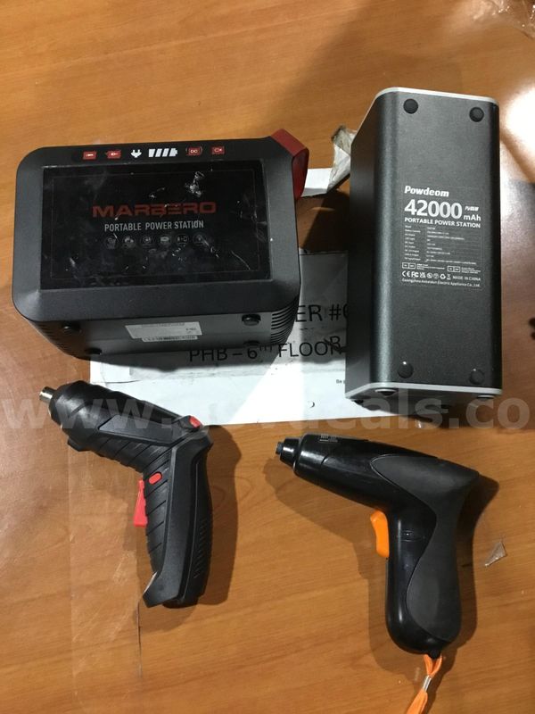 Lot of items-battery power station, 2 drill guns (BOTH WITH BATTERIES) "DH"