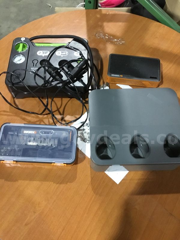 Lot of items-cordless screwdriver, dark gray optune battery charger "DH"