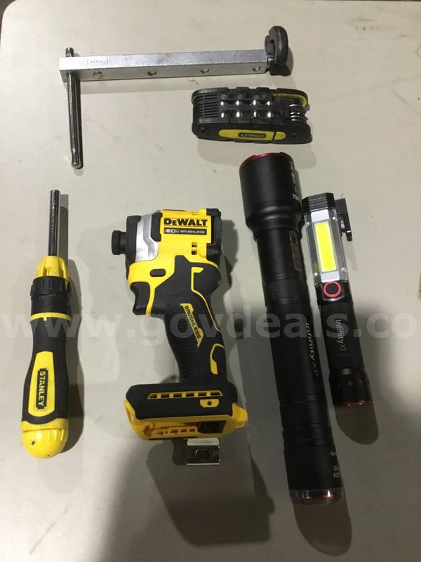 Lot of items-yellow & black adjustable screwdriver (NO DRILL BIT COMES WITH THE SCREWDRIVER) "DH"
