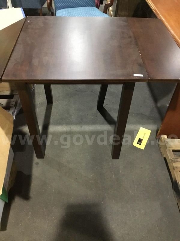 Dark brown hardwood end table "DH"