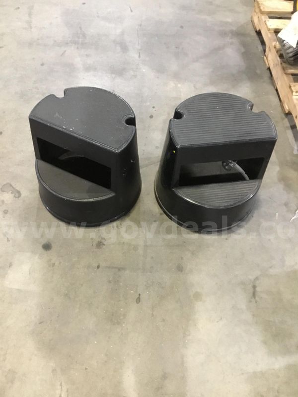 2 black step stools "DH"