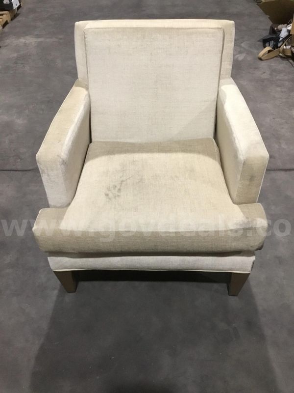 Cream chair; with matching cream armrests "DH"