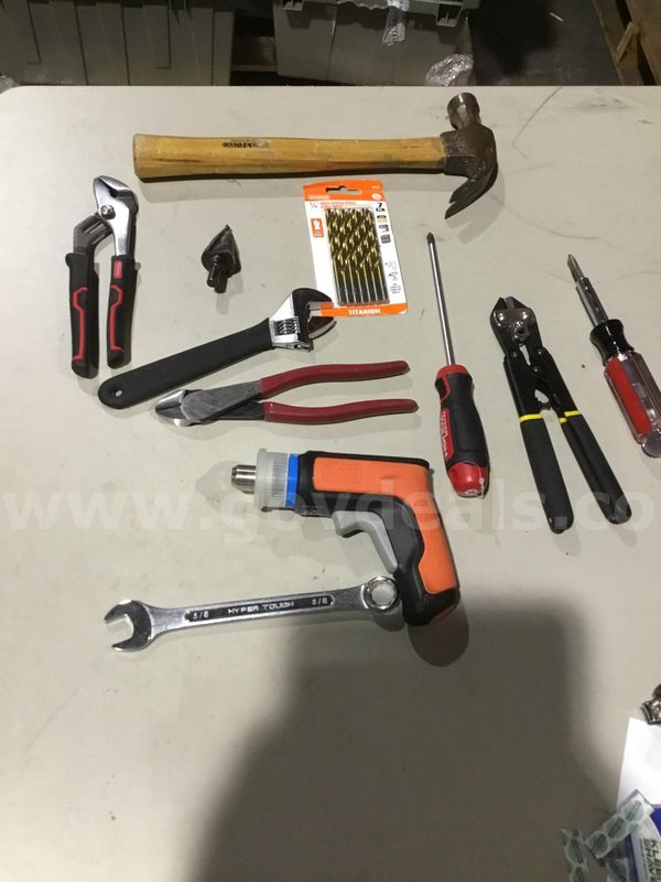 Lot of tools-orange & black drill gun (IT TURNS ON) "DH"