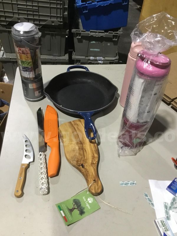 Lot of kitchen items-11 1/2 inch navy blue pan "DH"