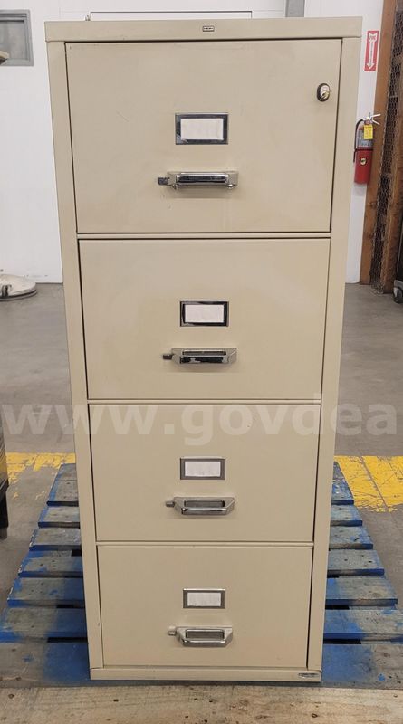 4-Drawer Tan Fire Resistant File Cabinet
